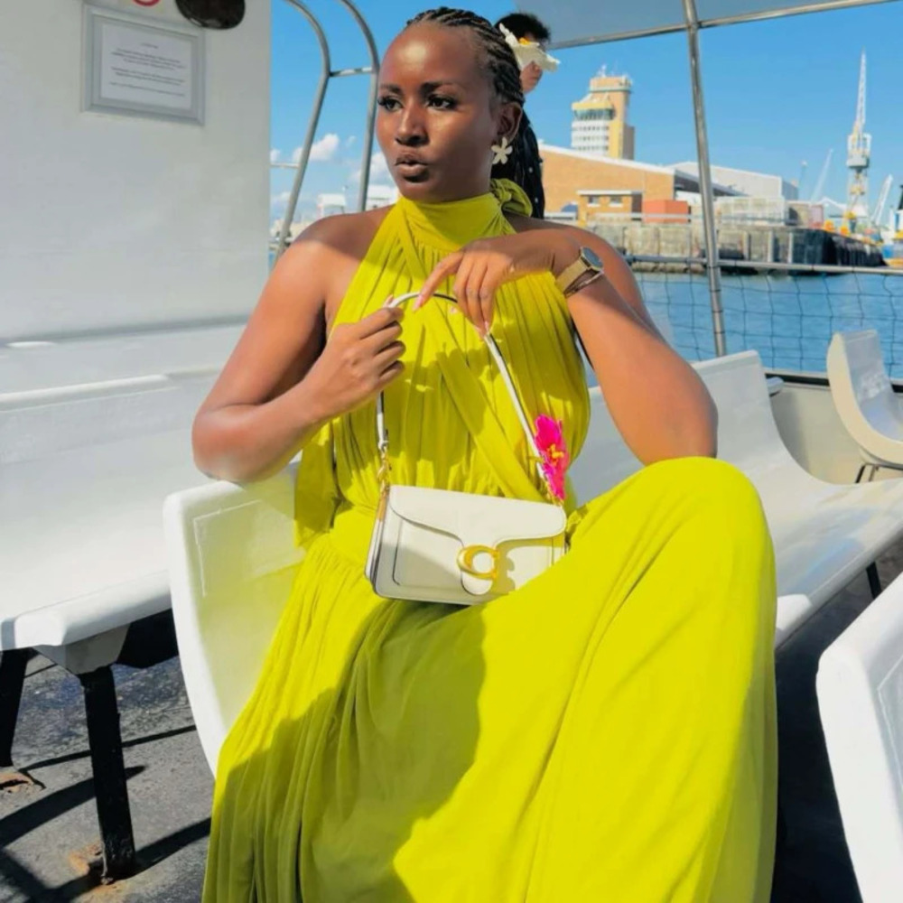 African Style Halter Backless Cinched Waist Pleated Solid Maxi Dress Summer